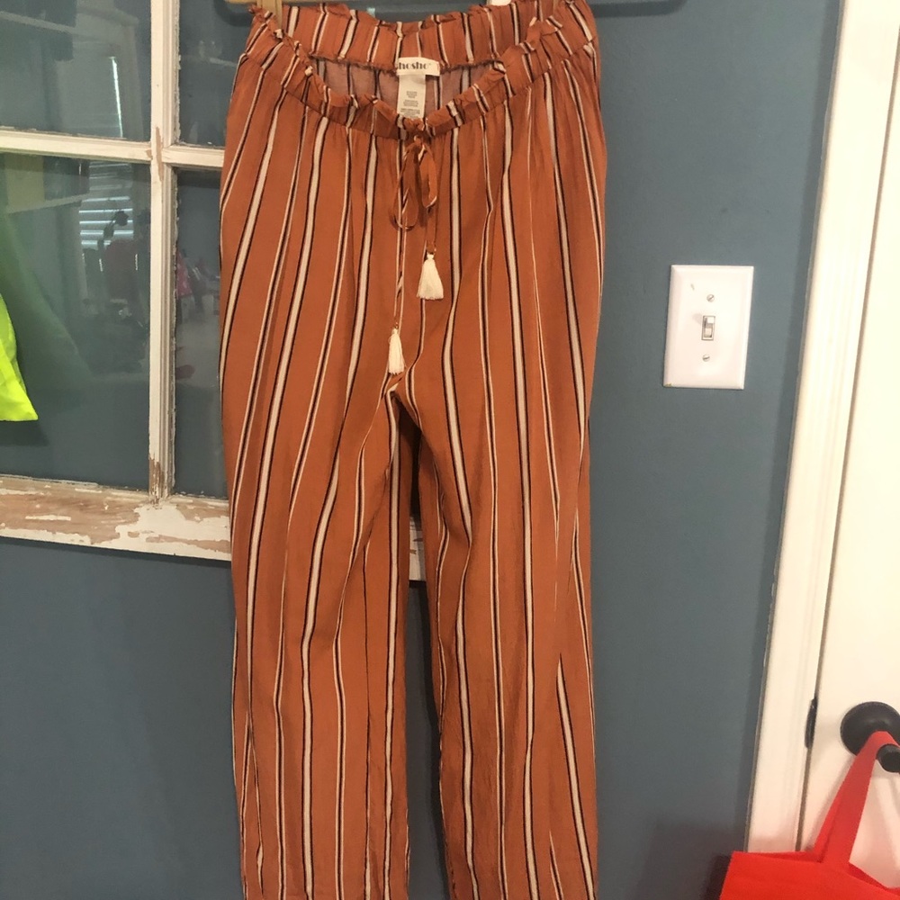 Orange flowy bohemian pants